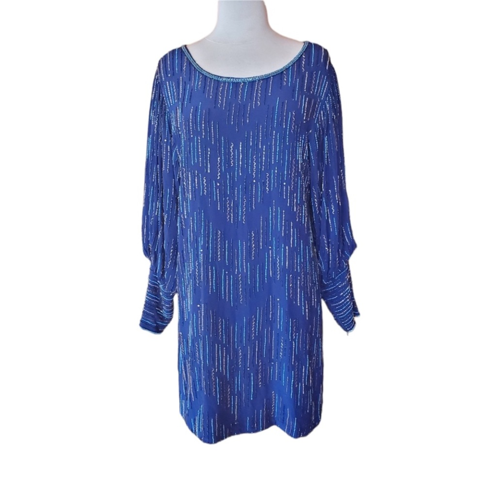 Vintage Argenti Beaded Silk Cocktail Dress‎